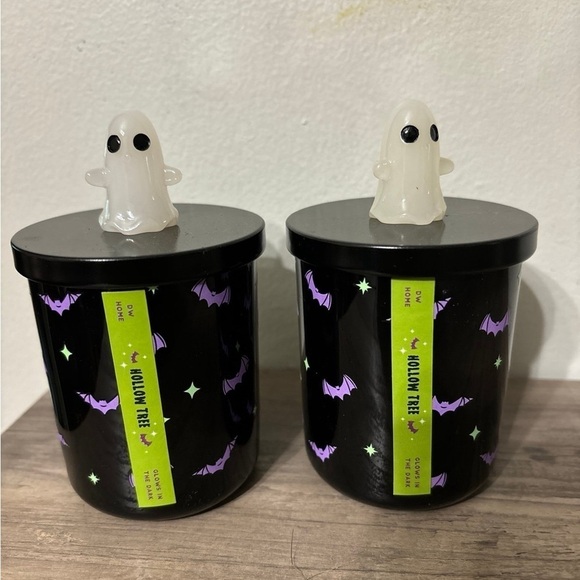 DW HOME GLOW IN THE DARK HOLLOW TREE SCENTED GHOST TOPPER MINI HALLOWEEN CANDLES - Picture 1 of 10
